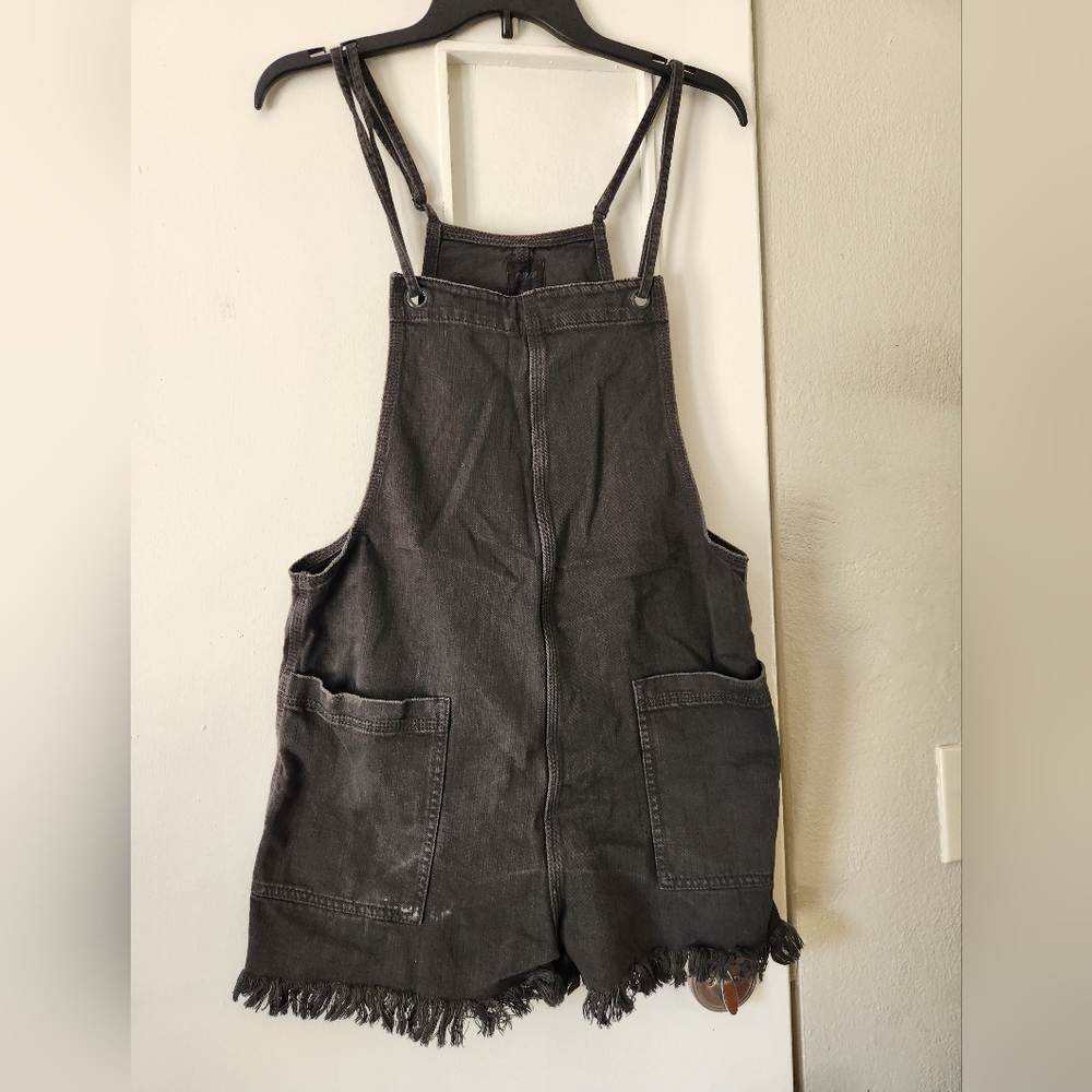 Aerie Charcoal Denim Overalls